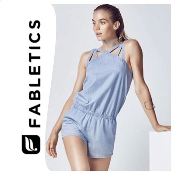 Fabletics Liza Denim Romper blue size small - Picture 1 of 6